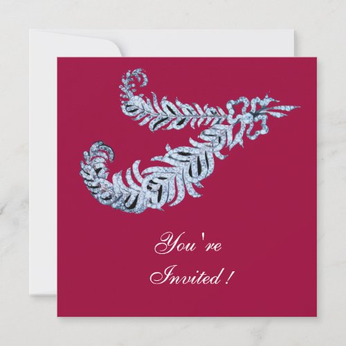 DIAMOND FEATHERS red Invitation