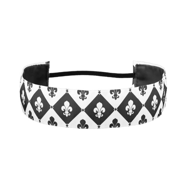 Diamond Fleur De Lis Pattern Athletic Headband (Front)