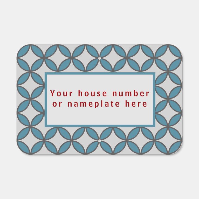 Diamond floral border House Number Sign (Front)