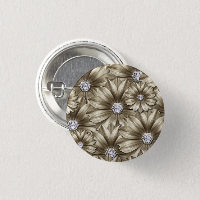 Diamond Flowers Button (Front & Back)