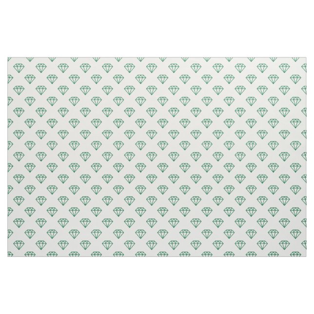 Diamond - Forest Green on White Fabric (Yard)