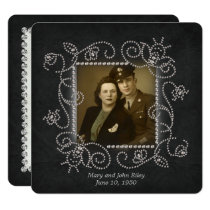 Diamond frame wedding Anniversary open house Invitation