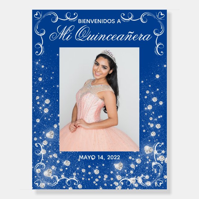Diamond Gala Quinceañera Welcome Foam Board (Front)