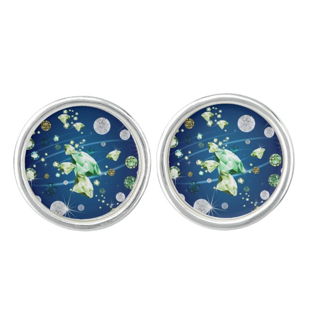 Diamond Galaxy 11 Cufflinks (Front)