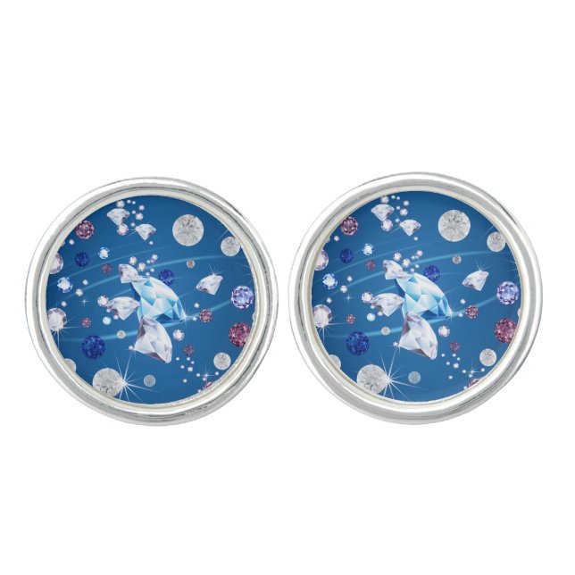 Diamond Galaxy 12 Cufflinks (Front)