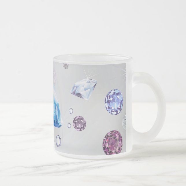 Diamond Galaxy 3 Frosted Glass Coffee Mug (Right)