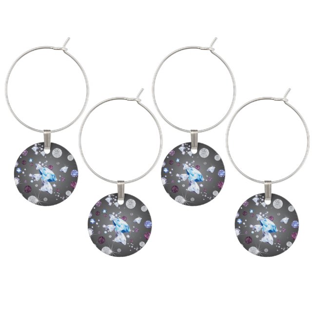 Diamond Galaxy 5 Wine Charm (Staggered)