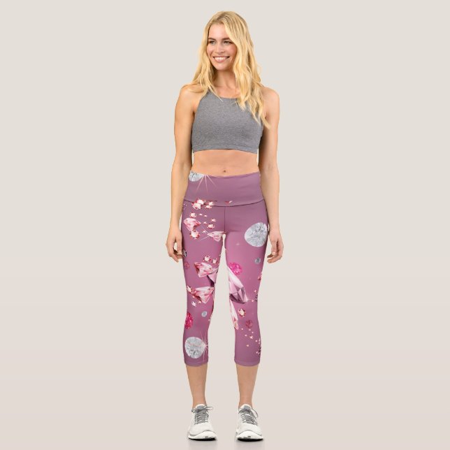 Diamond Galaxy 9 Capri Leggings (Front)