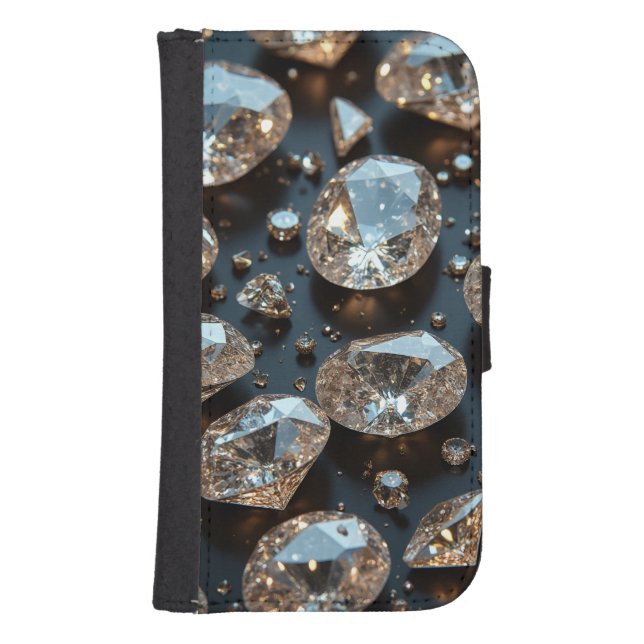 Diamond Galaxy Wallet Case looks real diamond luxu (Front)