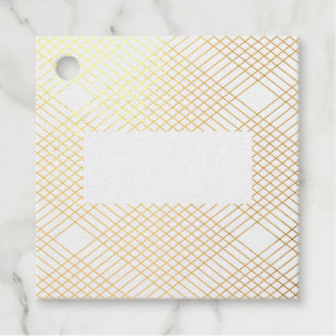 Diamond Gatsby Geometric Photo Real Gold Foil Favor Tags