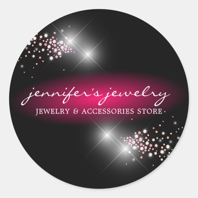 Diamond Gem Jewelry Shop Homemade Accessories Classic Round Sticker (Front)