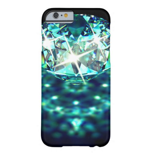 Diamond gem stone sparkly elegant teal blue barely there iPhone 6 case