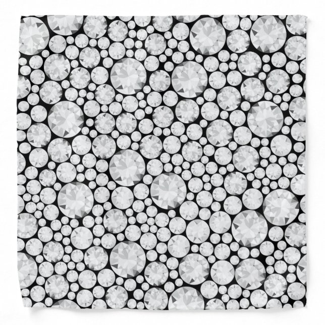 Diamond Gems Bling Pet Accessory Glam Fun Bandana (Front)