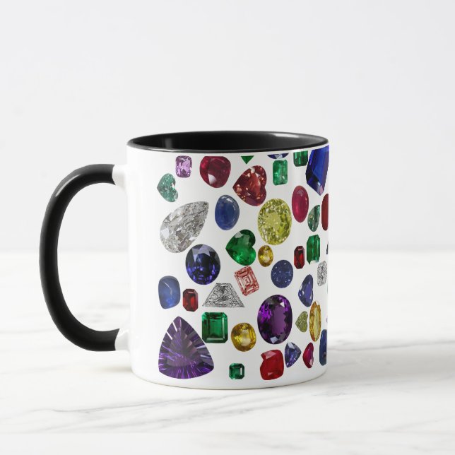 Diamond & Gemstone All Rainbow colors Coffee Mug (Left)