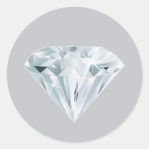 Diamond Gemstone Classic Round Sticker