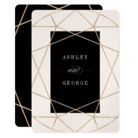 Diamond Gemstone Geometric Modern Wedding Invite
