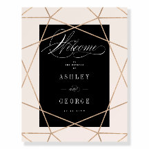 Diamond Gemstone Geometric Wedding Welcome Sign