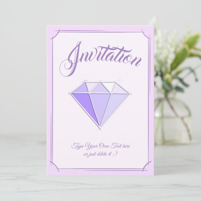 Diamond Gemstone. Jewelry. 60 Wedding Anniversary Invitation (Standing Front)