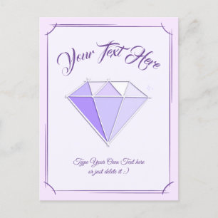 Diamond Gemstone. Jewelry. 60 Wedding Anniversary Postcard