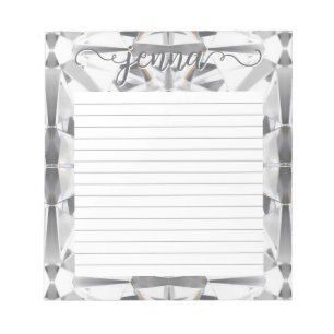 Diamond Gemstone Lined Personalized Notepad