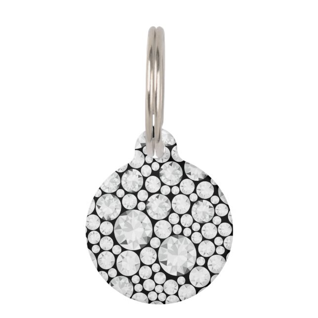 Diamond Gemstone Pattern Glam Pet Fun ID Tag (Front)