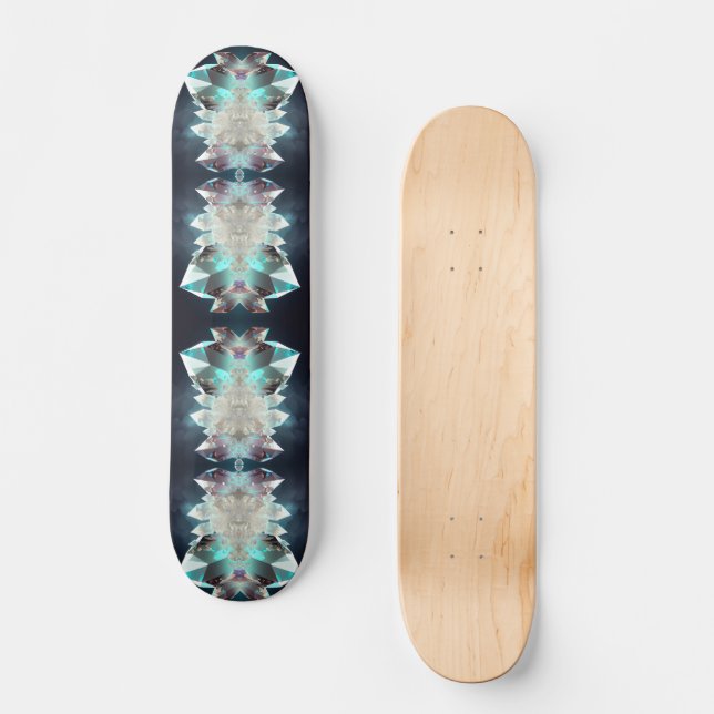 Diamond Gemstone Pattern Modern Abstract Crystals Skateboard (Front)