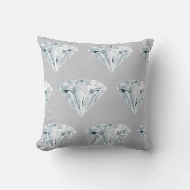 Diamond Gemstones Throw Pillow (Front)