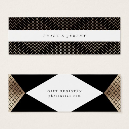 Diamond Geometric Black Gold Gatsby Gift Registry