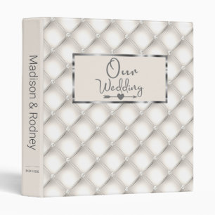 Diamond Geometric Elegant Silver Wedding 3 Ring Binder