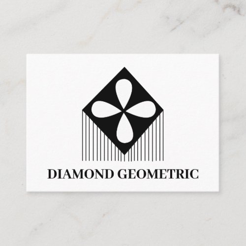 Diamond Geometric Pattern Black and White Business Card