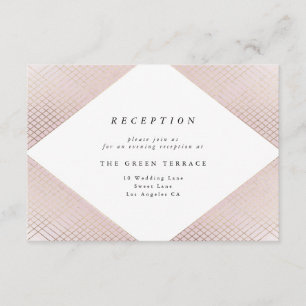 Diamond Geometric Pink Gold Gatsby Reception Enclosure Card
