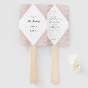 Diamond Geometric Pink Gold Gatsby Wedding Hand Fan