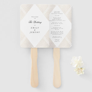 Diamond Geometric White Gold Gatsby Wedding Hand Fan
