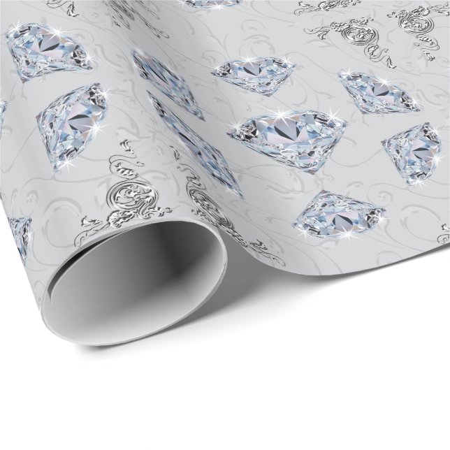 Diamond Gift Wrapping Paper, Any COLOR Background Paper (Roll Corner)