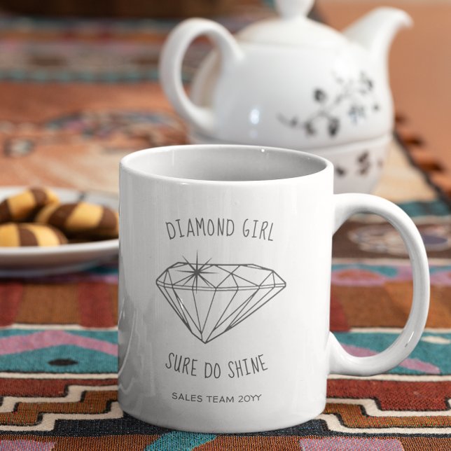 Diamond Girl Shine Personalized Coffee Mug (Creator Uploaded)