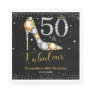 Diamond Glitter Fifty and Fabulous 50th Birthday Napkins