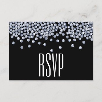 Diamond Glitter Typography Wedding Rsvp by Truly_Uniquely at Zazzle