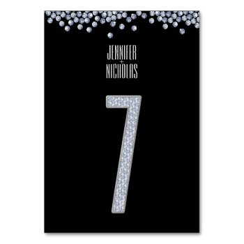 Diamond Glitter Wedding Table Number Seven by Truly_Uniquely at Zazzle