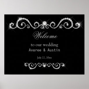 Diamond Glitter Welcome to Our Wedding Poster