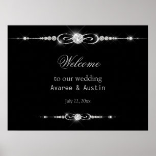 Diamond Glitter Welcome to Our Wedding Poster