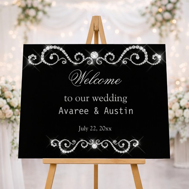 Diamond Glitter Welcome to Our Wedding Poster (Creator Uploaded)
