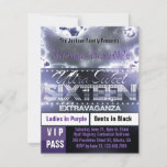 Diamond Glow Sweet Sixteen Vip Pass Invite Purple at Zazzle