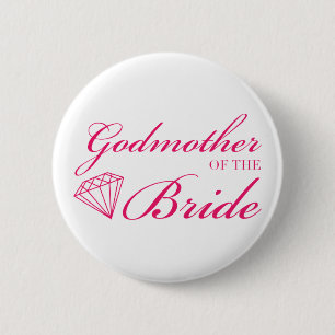 Diamond Godmother of Bride Pink Button