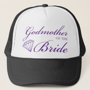 Diamond Godmother of Bride Purple Trucker Hat
