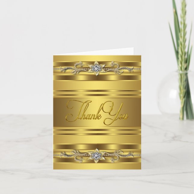 Diamond Gold Thank You Cards (Front)