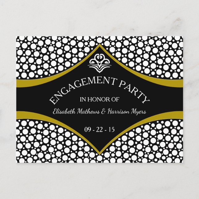 Diamond Gold Wedding Engagement Invitation (Front)
