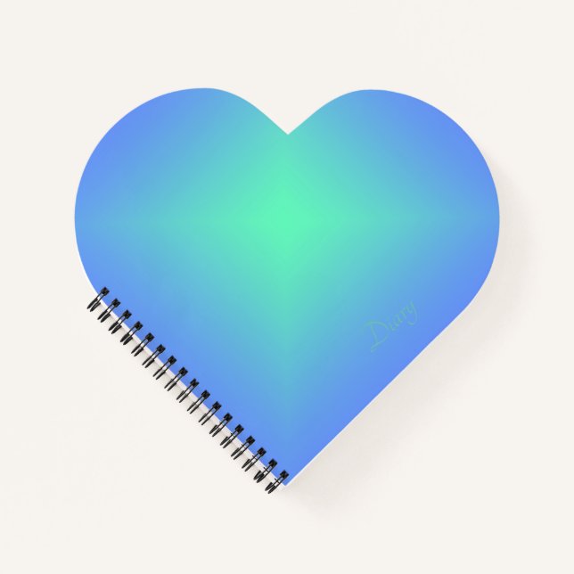 Diamond gradient blue to aquamarine green notebook (Front)