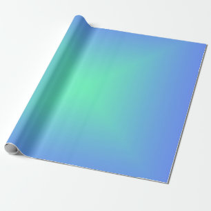 Diamond gradient blue to aquamarine green  wrapping paper