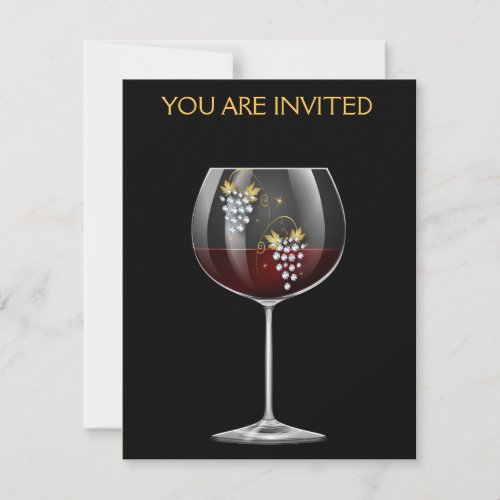 Diamond Grapes _ Classy Wine Glass Invitation