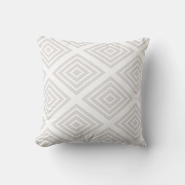 Diamond [gray] - Japanese Traditional Pattern Throw Pillow (Front)